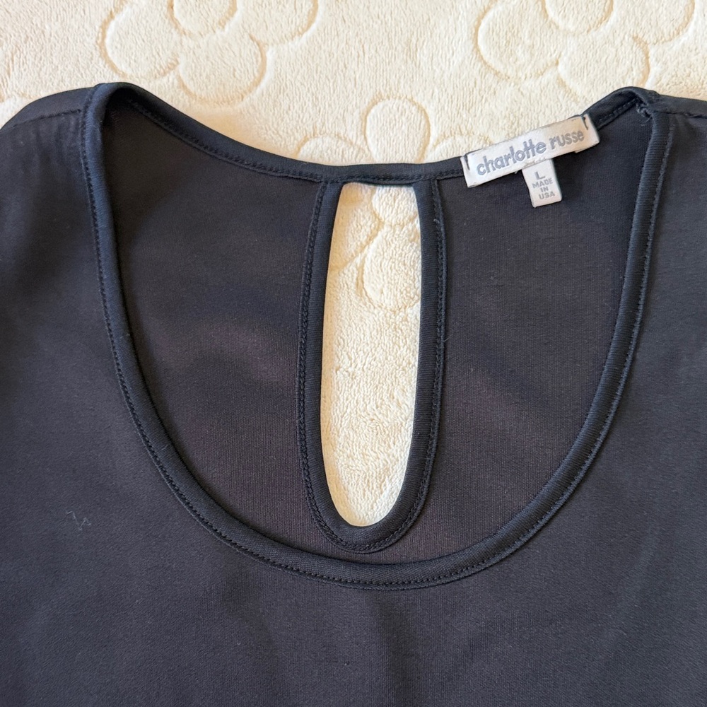Charlotte Russe Elegant Black Cutout Top